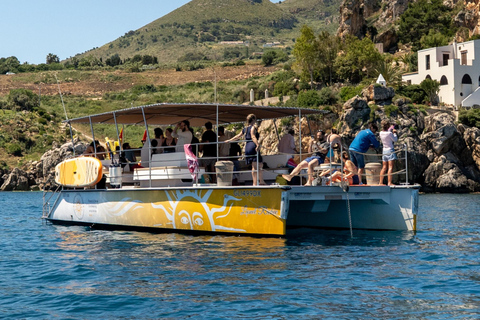 Castellammare: Catamaran Tour – Scopello Caves and Zingaro Nature Reserve Catamaran Tour: Caves, Scopello and Zingaro Nature Reserve