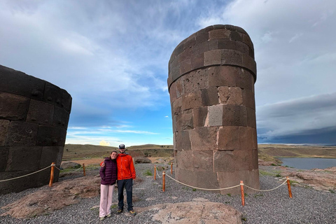 Sillustani Necropolis watching the sunset over the Umayo Lagoon