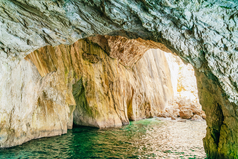 From Corfu Island: Antipaxos & Paxos Blue Caves Boat Cruise Pick-up from Corfu Island to Corfu Port