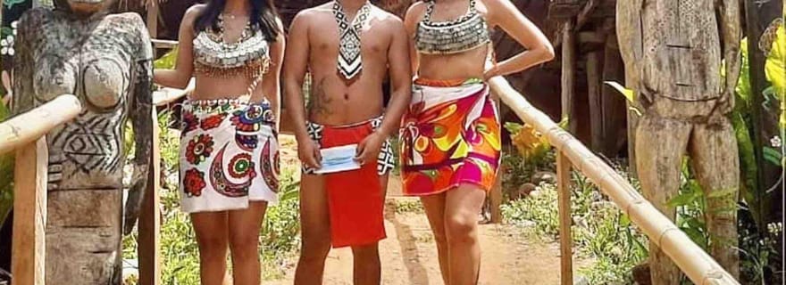 Village indien Embera, rivière Chagres et cascade