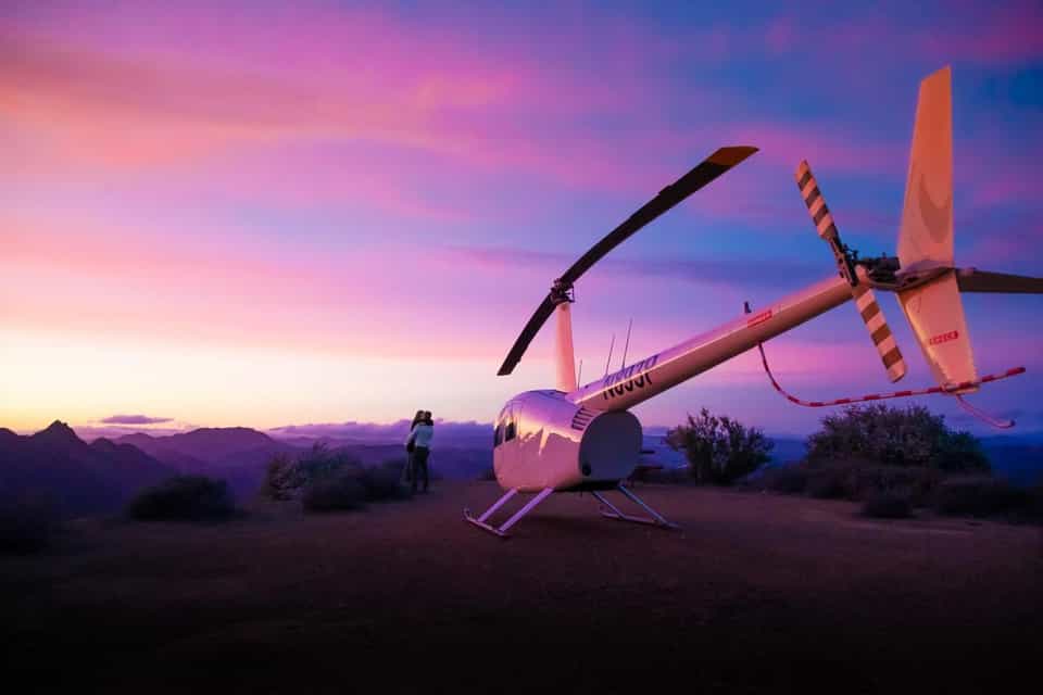 Landung auf einem Berggipfel in Malibu