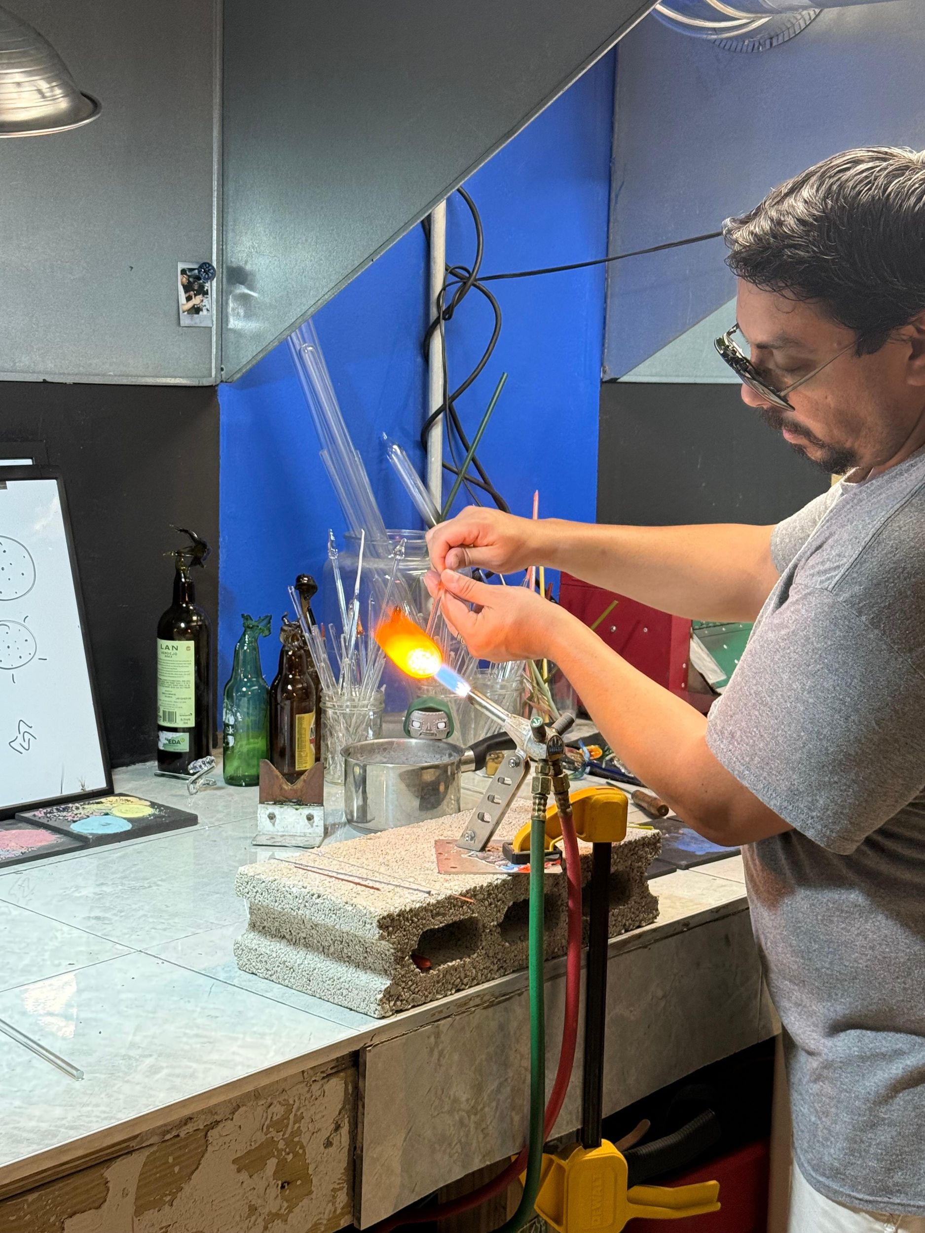 San Juan: Glasbläserkurs. Glas schmelzen im Meltstudio PR