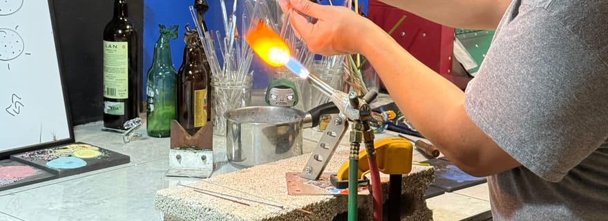 San Juan : Cours de soufflage de verre et visite d'un atelier