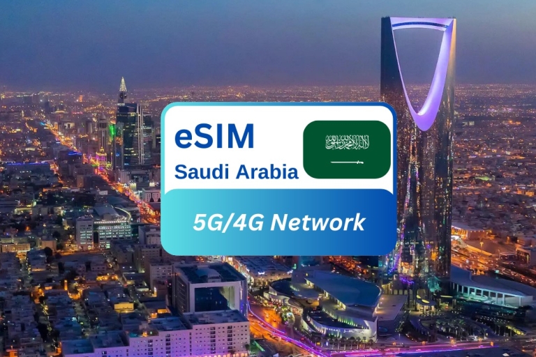 Riyadh: Saudi Arabia eSIM Roaming Data Plan for Travelers 1G/7 Days