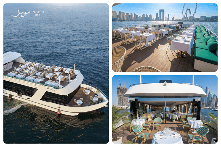 Dubai’s Best Dinner Cruise: Michelin Chef Menu & Live Show Upper Deck Seating