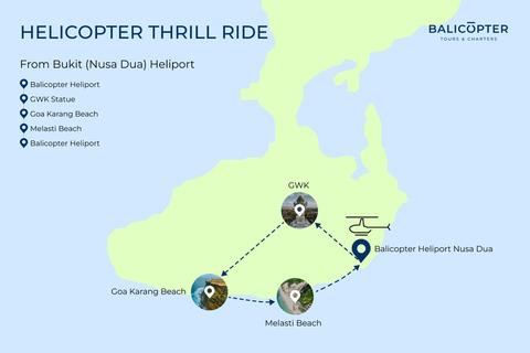 Bali: Helicopter Tour with optional Pickup and Drop-off Canggu Skyline