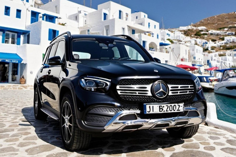 Mykonos: Serviço de busca no aeroporto/porto, traslado de ida e volta e traslados para a ilhaMykonos: Serviço de traslado premium SUV (1-4 passageiros)