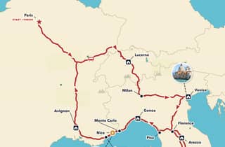 Paris: 7-tägige Reisebusrundfahrt durch Frankreich, die Schweiz, Italien und Monaco