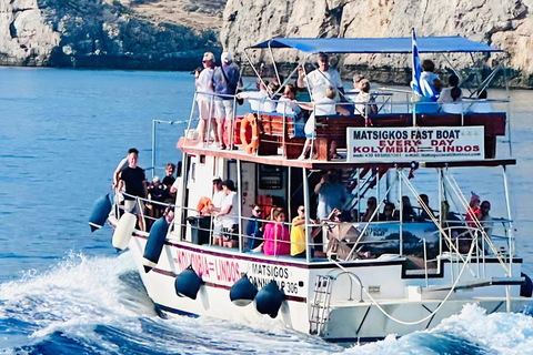 Kolymbia to Lindos:Boat Cruise with Swims & Free Time Lindos