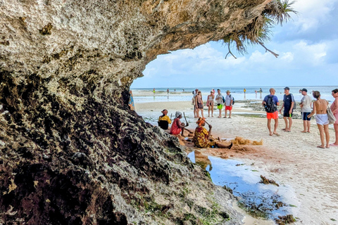 Kuza Cave, Hidden Mtende Beach & The Rock Restaurant Private tour with NO hotel transfer But Include Entry Fee.