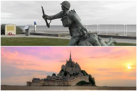París: Excursión de un día al Monte Saint-Michel y la playa de Omaha