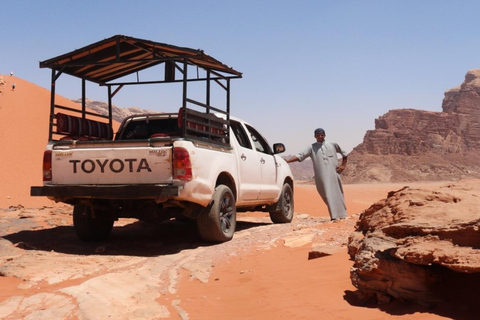 Wadi Rum: Famous place UNESCO Jeep Tour Camel Ride Option Full-Day 8h Wadi Rum Jeep Tour All Highlight + Bedouin Lunch