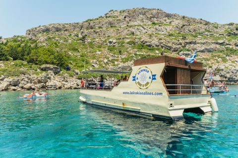 From Rhodes: All-Inclusive Catamaran Cruise with Swim Stops