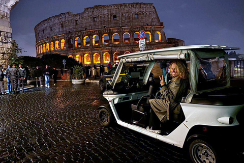 Rome by Night: Enchanting Golf Cart Tour with Wine, Cocktails, and History