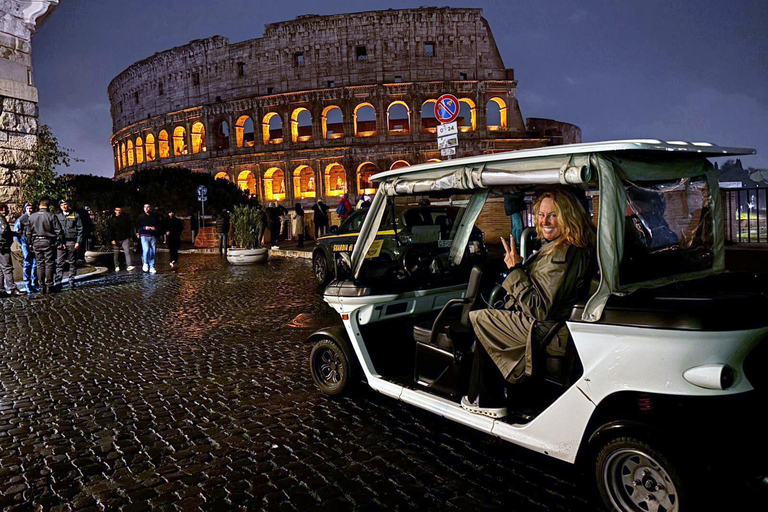 Rome by Night: Enchanting Golf Cart Tour with Wine, Cocktails, and History
