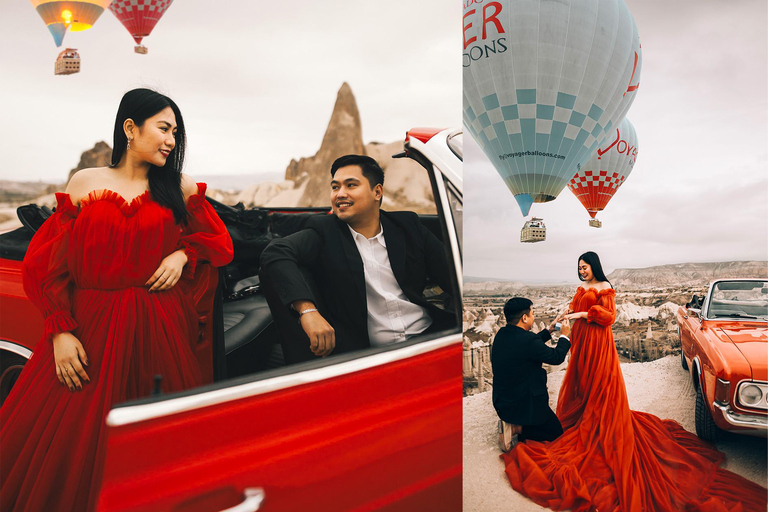 Capadocia: Sesión fotográfica al amanecer con vestidos voladores