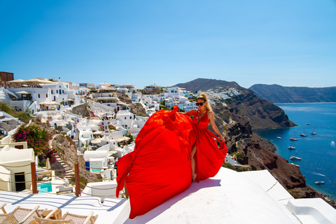 Capture Your Santorini Dream: Flying Dress Photography