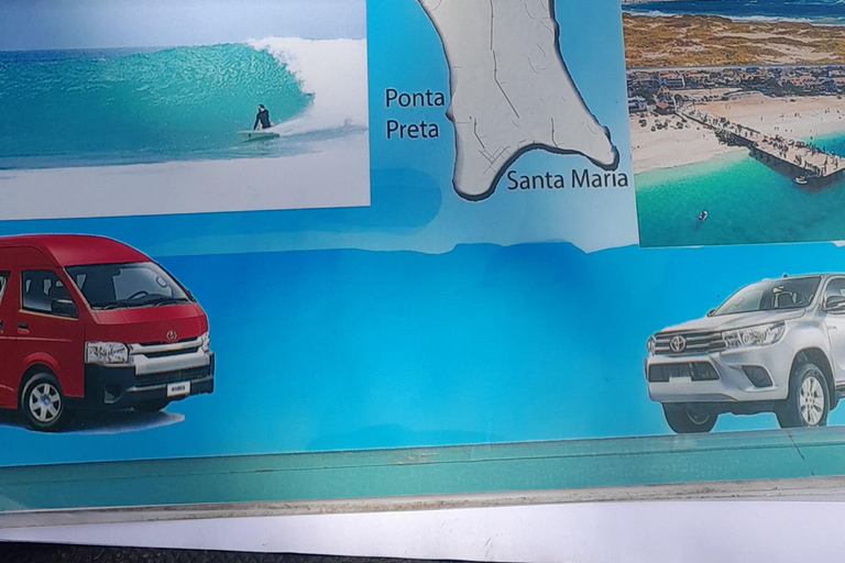 Passeio pela ilha em 4 * 4 ou mini-autocarros.