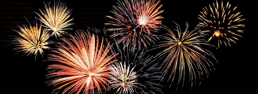 Feux d'artifice à Salou 15 août Bateau à moteur