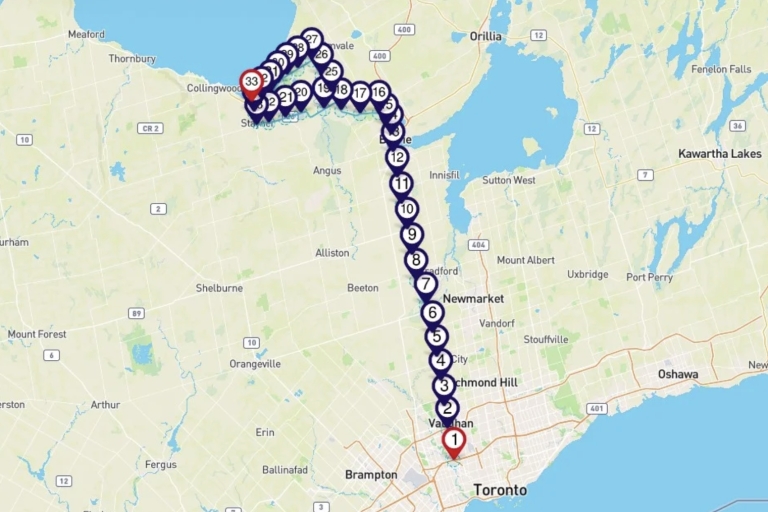 From Wasaga Beach to Toronto: Smartphone Audio Driving Tour