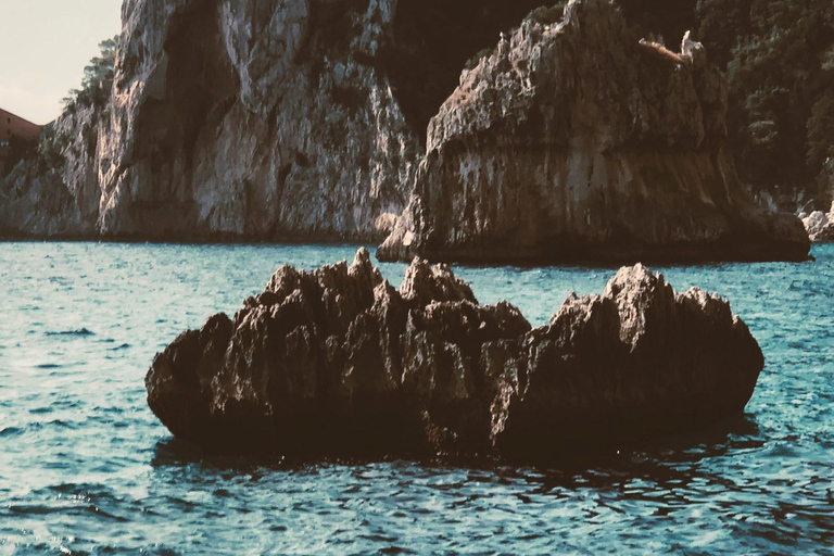 Desde Sorrento: Crucero en barco por Capri con baño y Prosecco