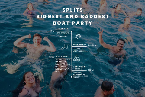 Split: Blue Lagoon Boat Party with DJs, Shots &amp; After-Party