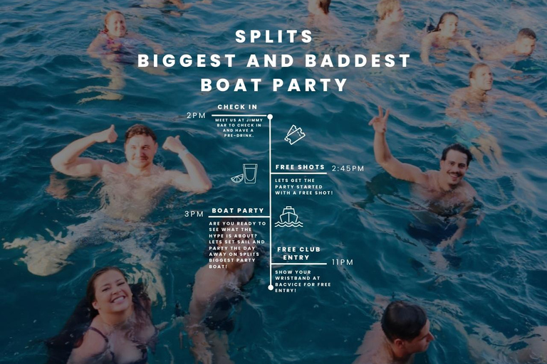 Split: Blue Lagoon Boat Party mit DJs, Shots &amp; After-Party