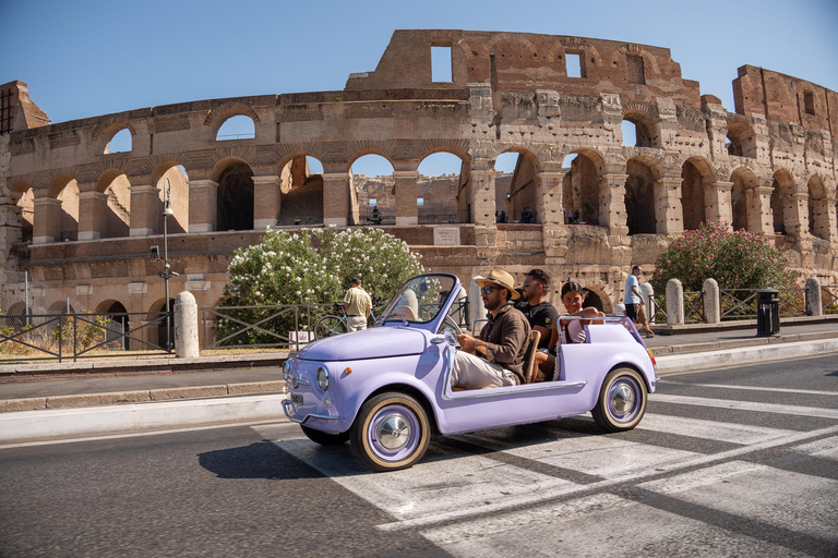 Timeless Rome: A Journey in Fiat 500 or Convertible Fiat 500 Shared Vintage Convertible Fiat 500 experience