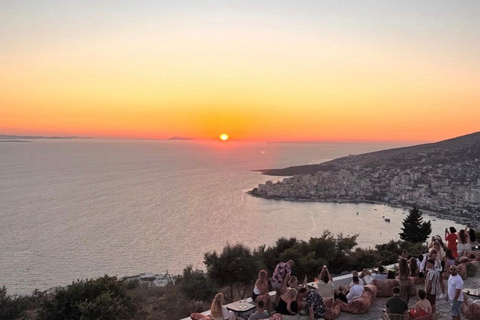 Ksamil:Sunset at Lekursi Castle with Views of Sarandë&Corfu