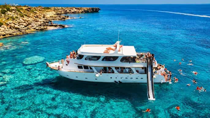 Protaras: Turtle Dream Lux-Yacht Big Slide & Optional BBQ