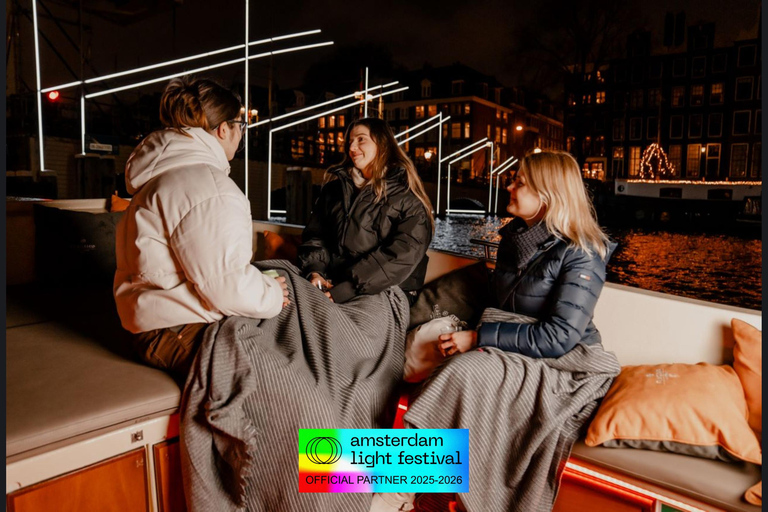 Amsterdam: Light Festival Cruise + Drinks & Snack option Light Festival Cruise - Unlimited Drinks + Small Bite (CS)