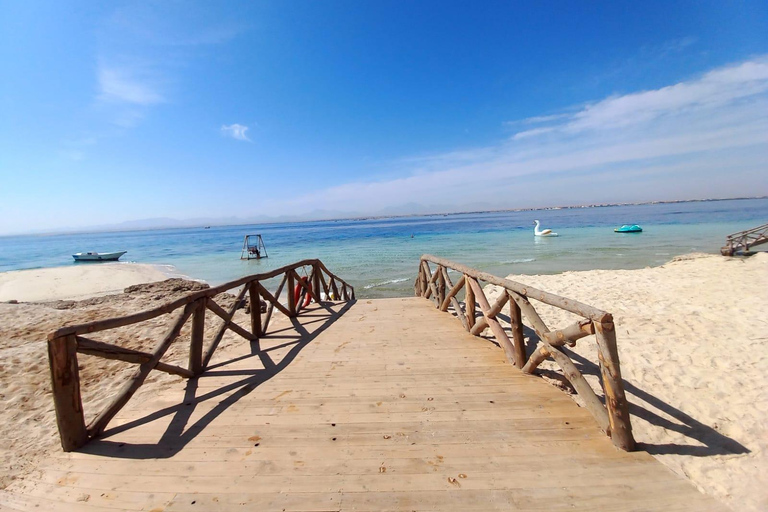 Hurghada: Delfiner, snorkling och Magawish Island Yacht Trip