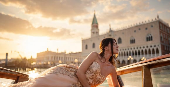 Venice water taxi photo shoot
