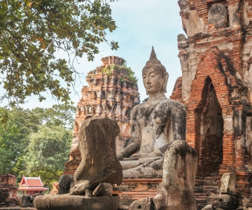 Fra Bangkok: Ayutthaya-templene og det flytende markedet