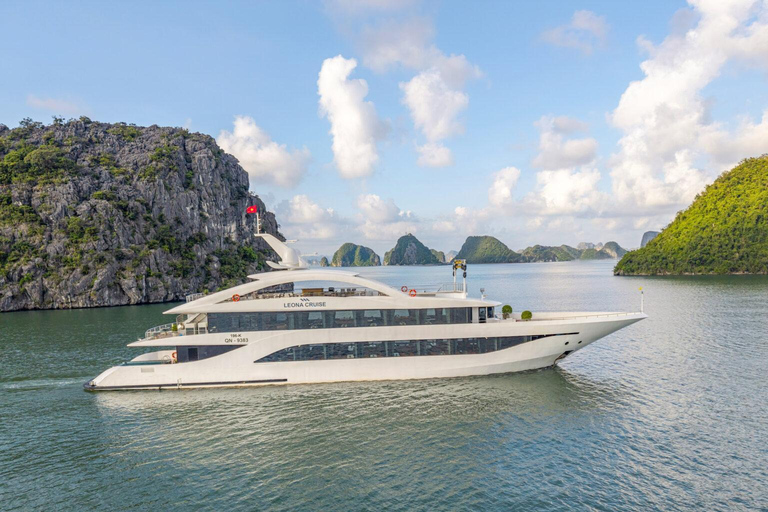 Discover Halong Bay with 5-star Leona Cruise Day Tour Pick up from Hanoi by Dcar Limousine