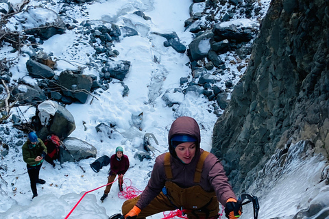 Snowmobile Access Ice Climbing Adventure from Seward
