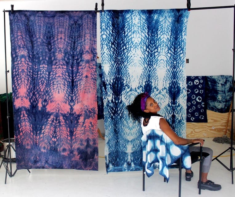 Black - Shibori Tie-Dye Cotton Scarf