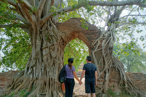 Barco al Atardecer en Ayutthaya y Templos de la UNESCO: Multilingüe.Tour privado en francés