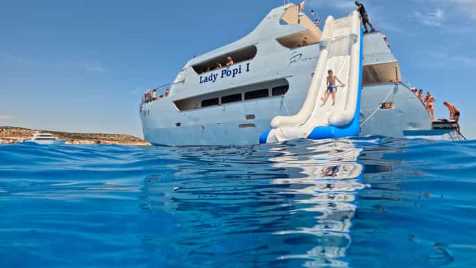 Protaras: Lady Popi Sea Cruise: Turtles, Caves & Water Slide