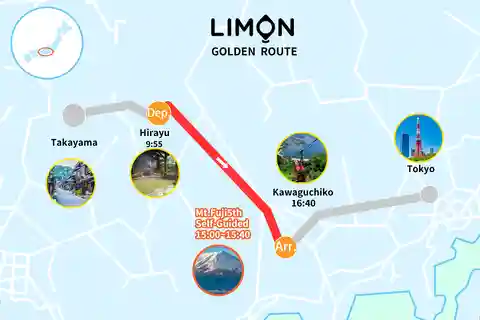 One-Way Bus: Hirayu to Kawaguchiko via Mt. Fuji 5th Station