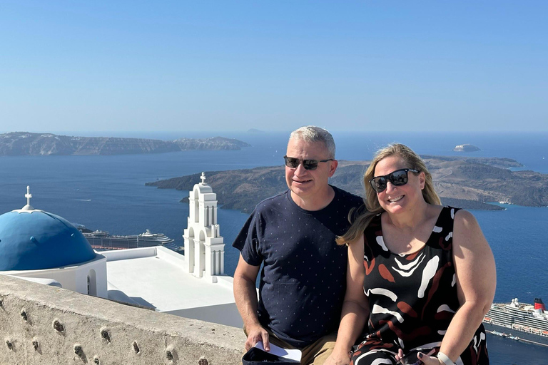 Van Santorini: 5-uur durende rondleiding met hoogtepunten5-uur durende rondleiding met hoogtepunten vanuit de Santorini-kabelbaan