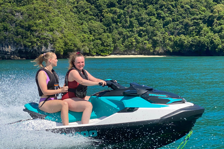 Langkawi Jet Ski Tour Dayang Bunting Gratis Drone VideoJetski med dubbelåkare som tillval