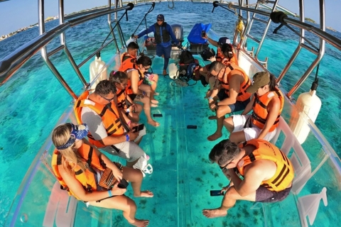 Cancún: Paseo en barco con fondo de cristal y bebidas