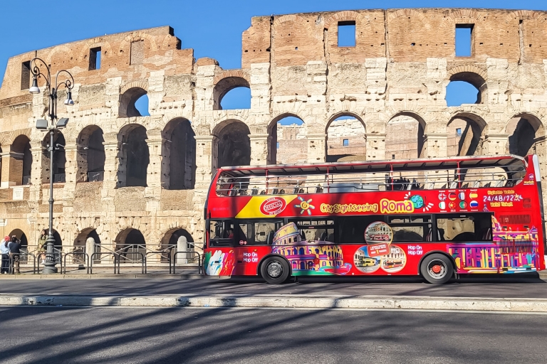 Rome: hop on, hop off-sightseeingbus & gratis audiotourRome hop on, hop off-busticket: 24 uur