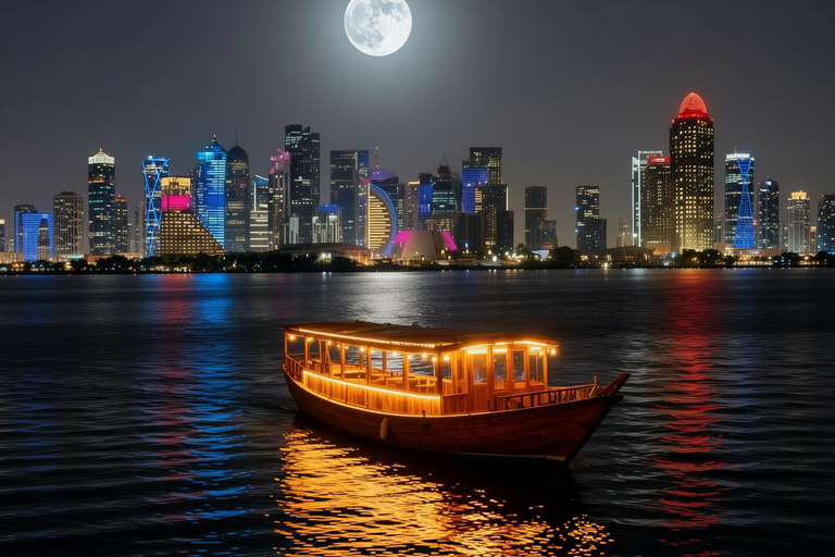 Doha: Traditional Sunset Dhow Cruise with BBQ Buffet onboard Sharing Sunset Dhow Cruise Tour with Transfers & BBQ Buffet