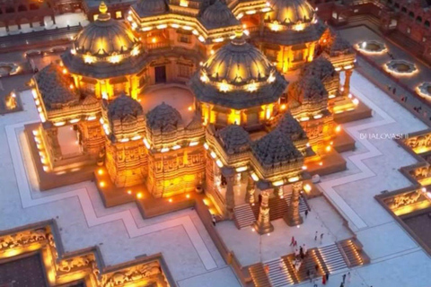 Delhi: Akshardham Temple Tour with Light and Water Show Akshardham Water & Light Show with Car+Guide+Tickets