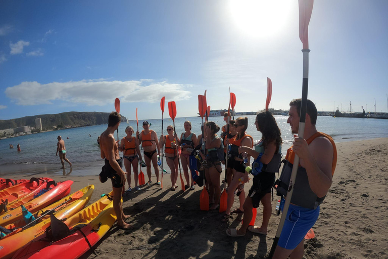 Tenerife : Kayak avec masque et tuba, découvrez les tortues et les poissons.Tenerife : Kayak et plongée en apnée avec tortugas et delfines