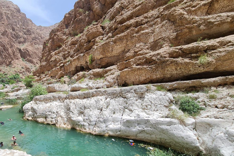 Shared Wadi Shab Trek, Swim, Cave, Beach & Sinkhole Tour