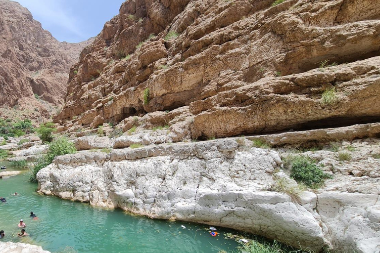 Shared Wadi Shab Trek, Swim, Cave, Beach & Sinkhole Tour