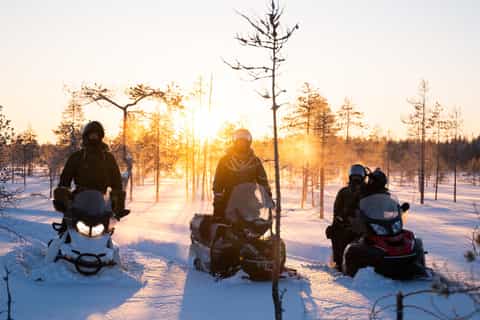 Ranua: Schneemobil-Safari mit einem heißen Getränk